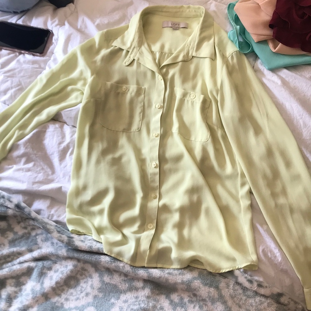 Lime yellow LOFT button down